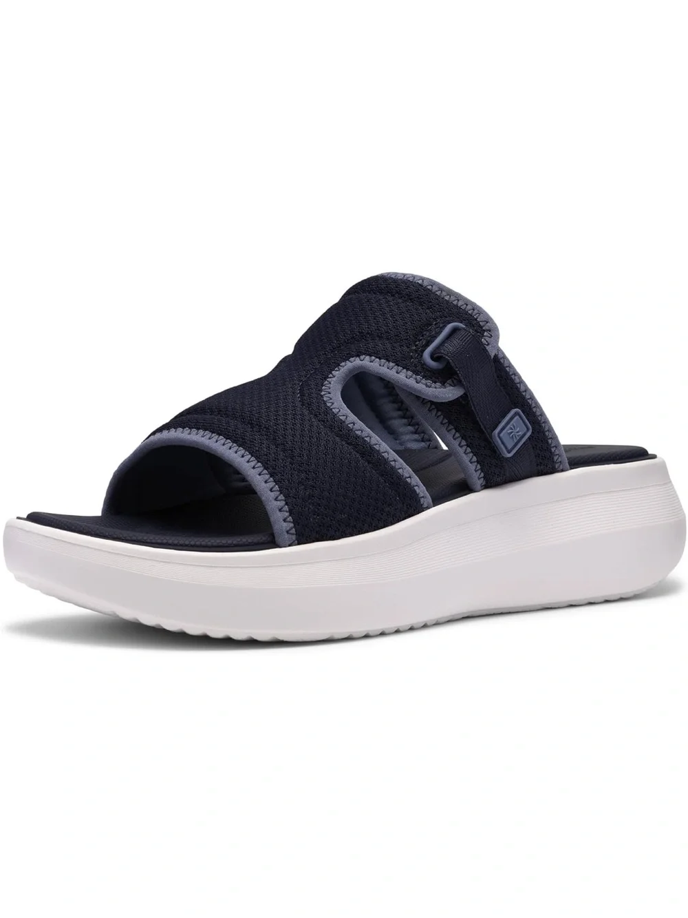 Cloudsteppers by Clarks Navy and white Slip-On PillowSoft Slide Sandal